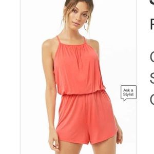 Coral Pink Romper